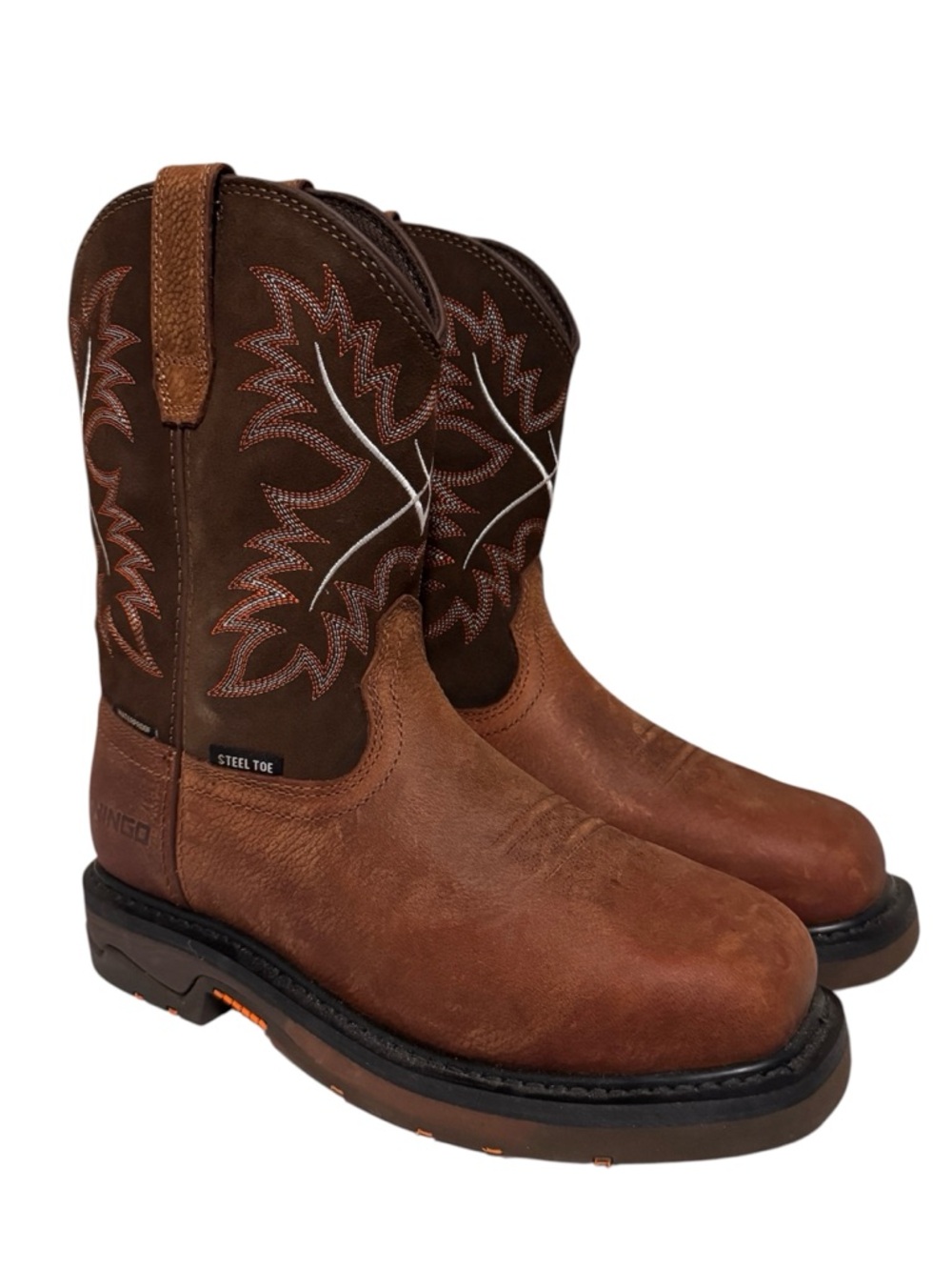NINGO Steel Toe Waterproof Work Boots ASTM F2413-18 Brown Men's
